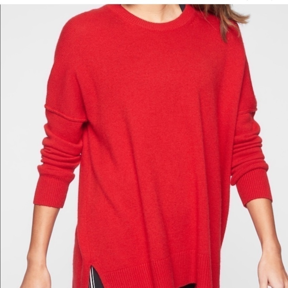ATHLETA • Women’s Perspective Wool Cashmere Red Pullover Sweater Holiday Sz XXS